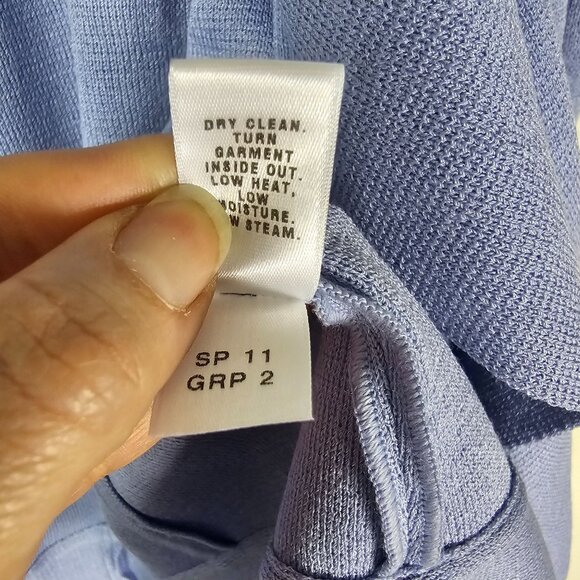 St. John Santana Knit Ruffled Open-Front Cardigan 16 Periwinkle Blue Soft Pastel - Picture 5 of 8